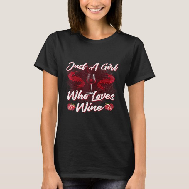 Camiseta As mulheres só adoram Bebendo de vinho para o tint (Frente)