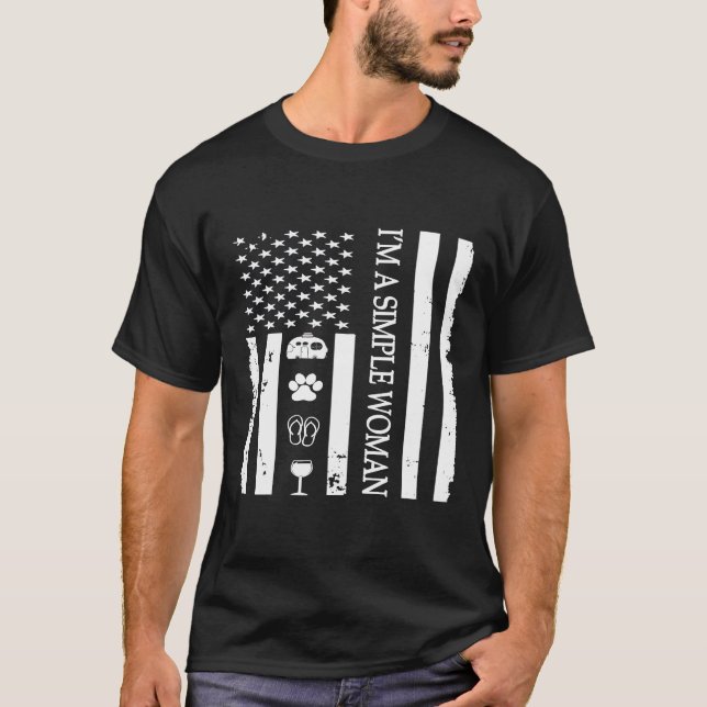 Camiseta As Mulheres Sou Uma Simples Mulher Adora Cães De S (Frente)