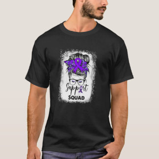 Camiseta As Mulheres Suportam Esquadrão Mensagem Bun Purple
