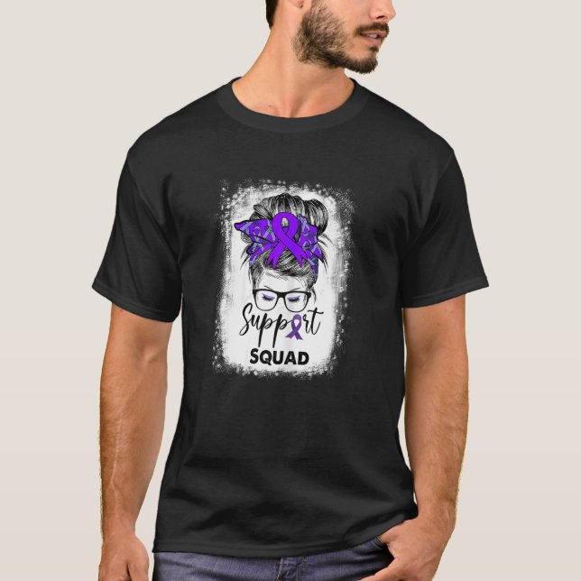 Camiseta As Mulheres Suportam Esquadrão Mensagem Bun Purple (Frente)
