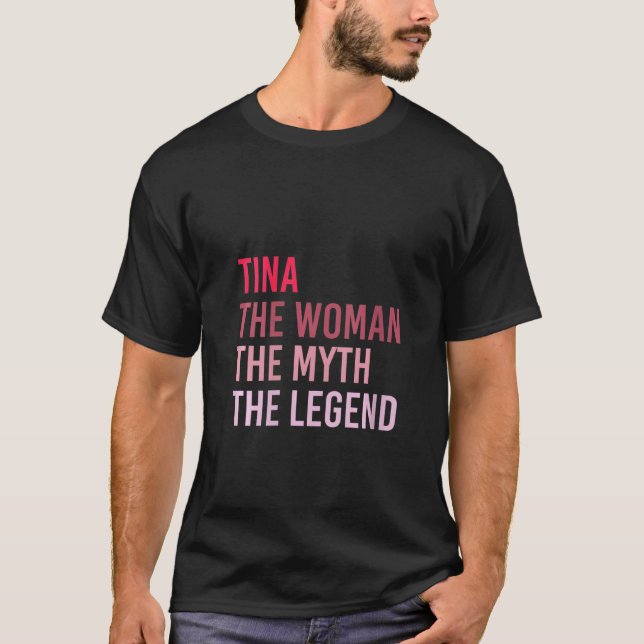 Camiseta As Mulheres Tina A Lenda Do Mito Da Mulher Persona (Frente)