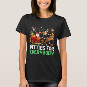 Camiseta As Mulheres Vestiam O Cachorro De Pitbull De Natal