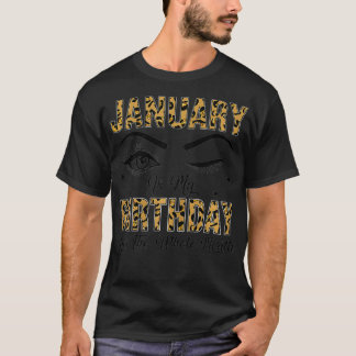 Camiseta As Mulheres ZXy4 Janeiro É O Meu Aniversário Leopa