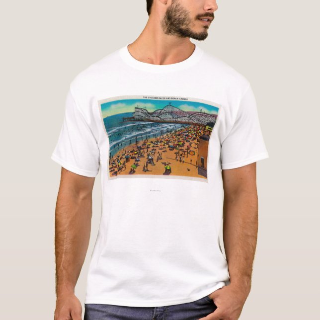Camiseta As multidões do piloto e da praia do ciclone, Long (Frente)
