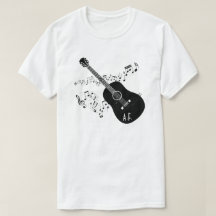 As notas da guitarra acústica & da música
