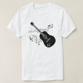 Camiseta As notas da guitarra acústica & da música