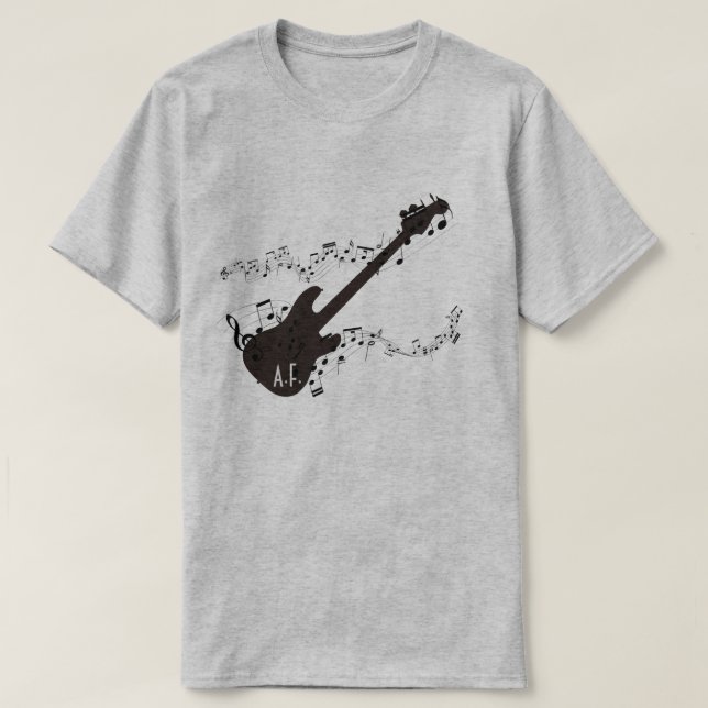 Camiseta As notas da guitarra elétrica & da música (Frente do Design)
