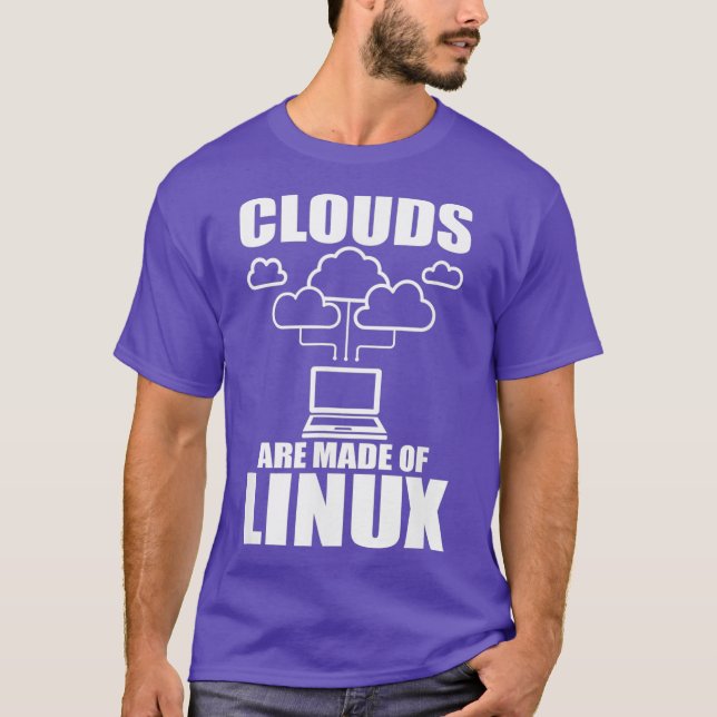 Camiseta As nuvens são feitas de Linu Programmer Sys Admin (Frente)