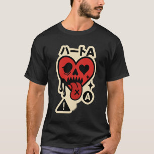 Camiseta Ás of Hearts — Drip-Heart Katakana (Poker Street)