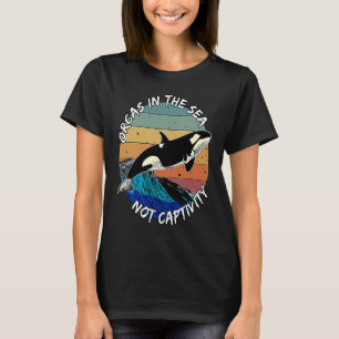 Camiseta As Orcas No Mar Não Os Animais De Captividade Deve