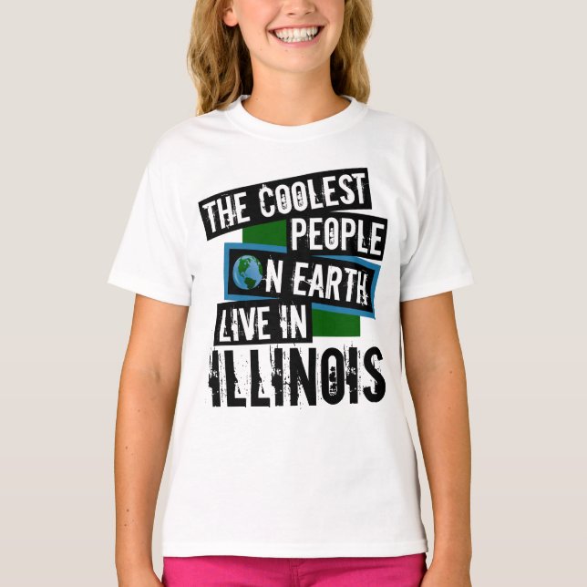 Camiseta As Pessoas mais legais da Terra vivem em Illinois (Frente)