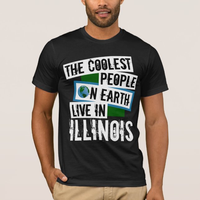 Camiseta As Pessoas mais legais da Terra vivem em Illinois (Frente)
