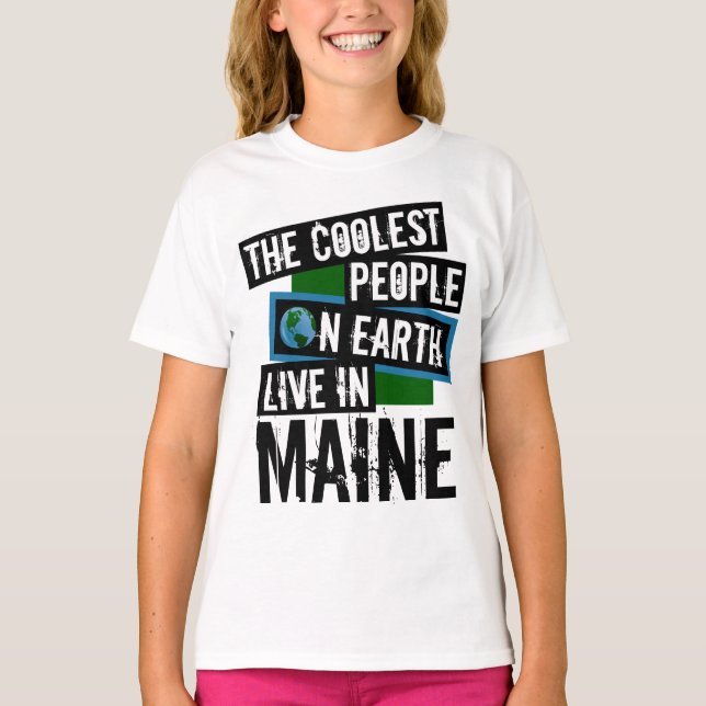 Camiseta As Pessoas mais legais da Terra vivem no Maine (Frente)