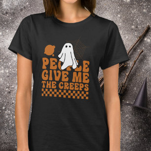 Camiseta As Pessoas Me Dão Arrepios Laranja Retrô Halloween