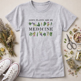 Camiseta As Plantas de Deus São Meus Remédios Ervas Saúde N