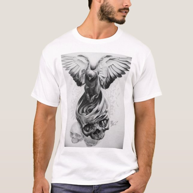 Camiseta as pombas      DeathDove Graphic| T-shirt Unisex (Frente)