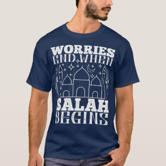 Camiseta As Preocupações Islâmicas Terminam Quando Salah Co