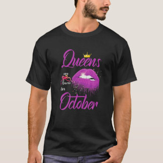 Camiseta As Rainhas Das Mulheres São Nasceres Em Outubro, L
