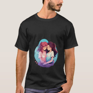 Camiseta As raparigas abraçam a cômoda ideia criativa - ins