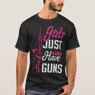 Camiseta As raparigas só querem ter armas - MESSY BUNS & Gu