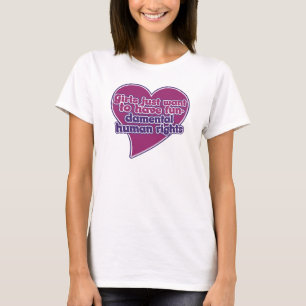 Camiseta As raparigas só querem ter direitos humanos fundam