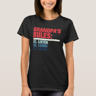 Camiseta As regras do vovô escutam as citações do vovô