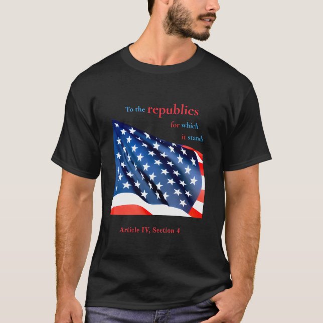 Camiseta "Às repúblicas" com estrelas da bandeira dos EUA (Frente)