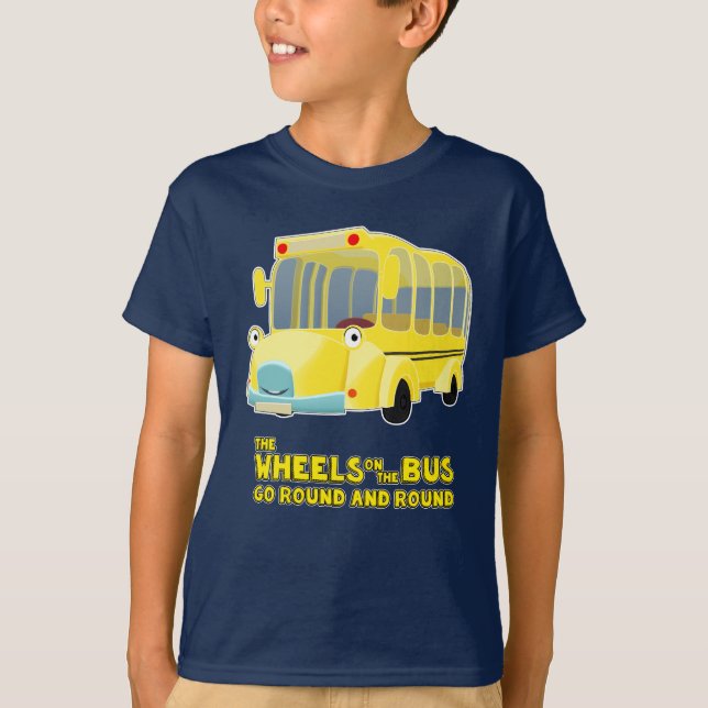 Camiseta As rodas no ônibus vão circularmente (Frente)