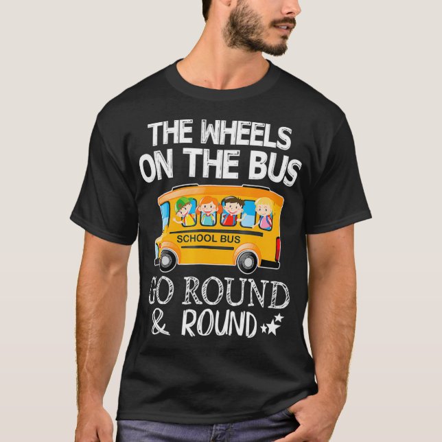Camiseta As Rodas No Ônibus Vão Redondar A Escola  (Frente)