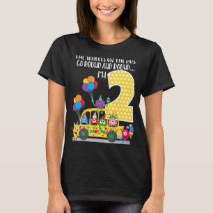 Camiseta As Rodas No segundo aniversário De Ônibus De 2 Ano