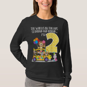 Camiseta As Rodas No segundo aniversário De Ônibus De 2 Ano