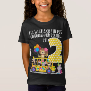Camiseta As Rodas No segundo aniversário De Ônibus De 2 Ano