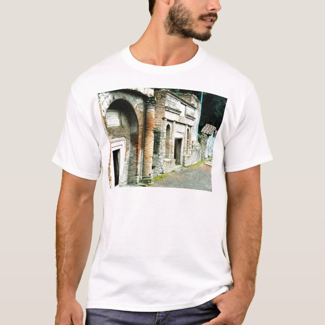 Camiseta As ruínas de Pompeii - mercado com templos (Frente)