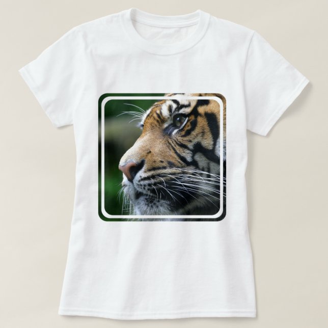 Camiseta As senhoras da imagem do tigre couberam o t-shirt (Frente do Design)