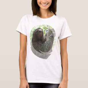 Camiseta As senhoras do design da foto da preguiça coubera