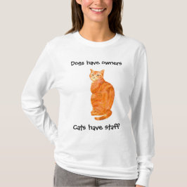 Camiseta As senhoras do gato do gengibre Longo-sleeved o