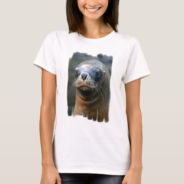 Camiseta As senhoras molhadas do selo couberam o t-shirt (Frente)