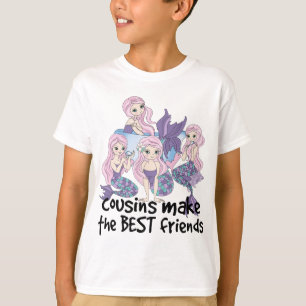 Camiseta as sereias, primos, são os melhores amigos