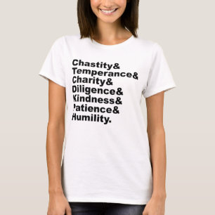 Camiseta As Sete Virtudes Tornadas Populares Pela Bíblia