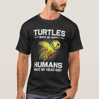 Camiseta As Tartarugas Fazem-Me Ser Humano Feliz Faz-Me Mag