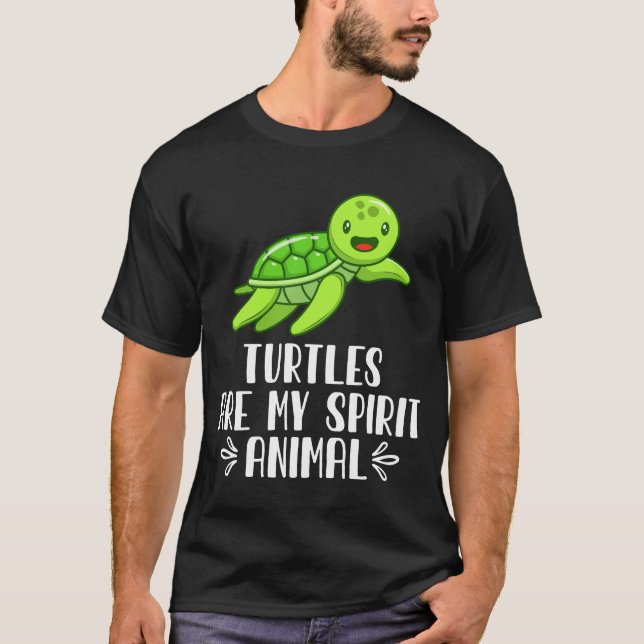 Camiseta As Tartarugas São O Meu Animal Espirituoso (Frente)