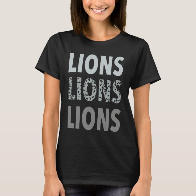 Camiseta AS tees Lions Leopard Cheetah school sports team m (Frente)