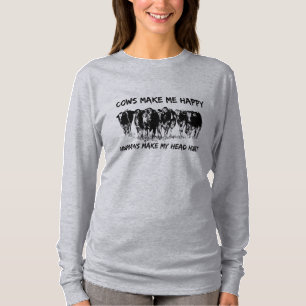 Camiseta As vacas fazem-me feliz que os humanos façam a mi