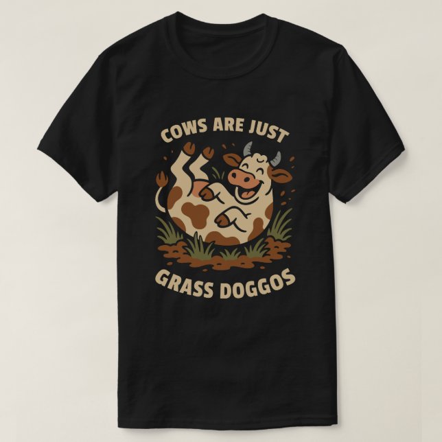 Camiseta As vacas são apenas dogmas de grama (Frente do Design)