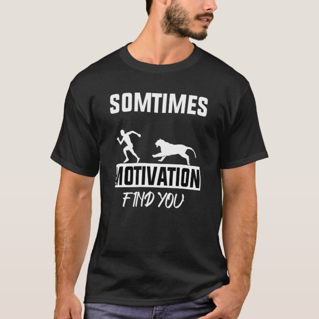 Camiseta às vezes, a motivação te encontra garotinho (Frente)