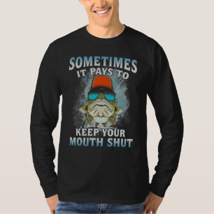 Camiseta Às vezes compensa manter a boca fechada Pescaria