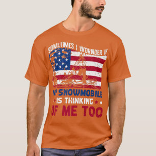Camiseta Às vezes eu me pergunto se minha moto de neve está