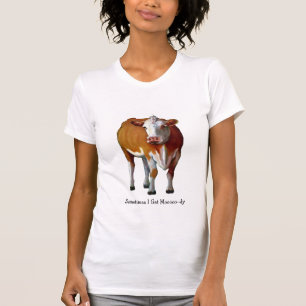 Camiseta Às vezes eu obtenho temperamental: Vaca: Pastel: