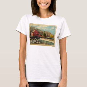 Camiseta As viagens vintage vermelhas de Clinton New-jersey