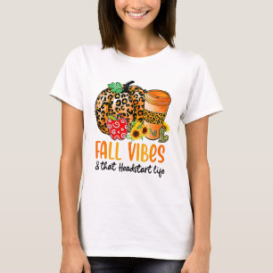 Camiseta As Vibes De Queda E A Pumpkin De Início De Cabeça
